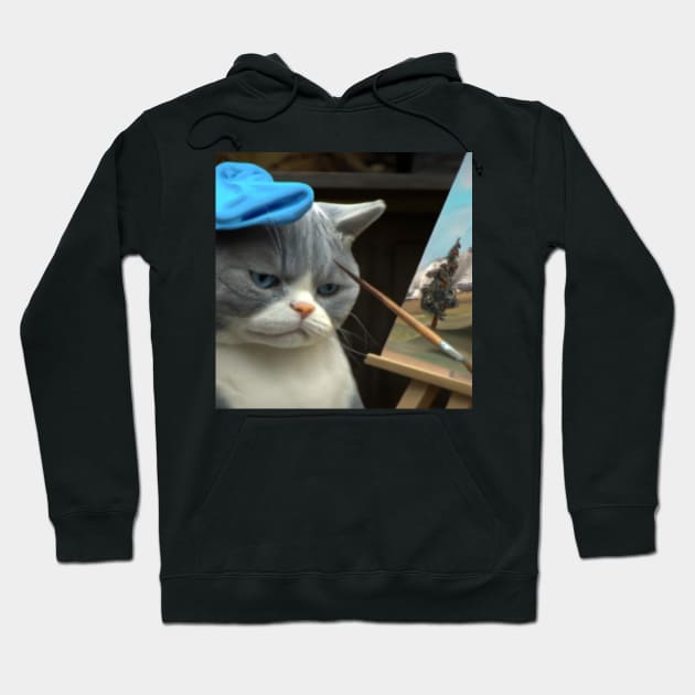 Purr-fectly Blue Smurf cat Hoodie by tearbytea